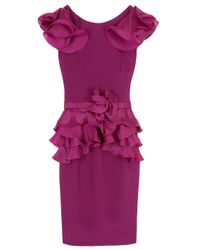 Notte by Marchesa | Purple Organza Ruffle Dress | Lyst