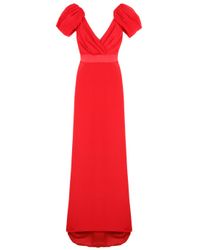 Notte by Marchesa | Red Pleat Shoulder Column Gown | Lyst