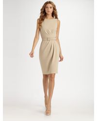St. John | Natural Crepe Marocain Dress | Lyst