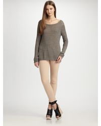 Vince | Gray Linen Boatneck Sweater | Lyst
