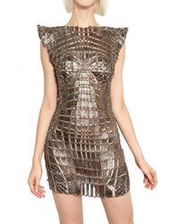 Paco Rabanne | Metallic Metal Chain and Python Insert Dress | Lyst