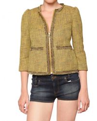 RED Valentino | Natural Tweed Gold Chain Details Jacket | Lyst