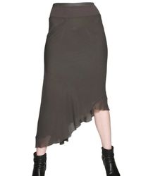 Rick Owens | Gray Asymmettric Silk Georgette Skirt | Lyst