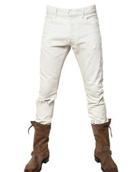 Balmain | White 17cm Destroyed Denim Jeans for Men | Lyst