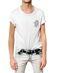 Balmain | White Distressed Cotton Jersey T-shirt for Men | Lyst