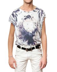 Balmain | Blue Eagle Printed Jersey T-shirt for Men | Lyst