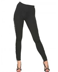Beayukmui | Black Beaded Fringed Jersey Leggings | Lyst