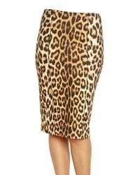 Blumarine | Multicolor Leopard Print Wool Jersey Pencil Skirt | Lyst