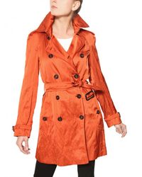 Burberry | Orange Wilmont Washed Viscose Satin Trench Coat | Lyst