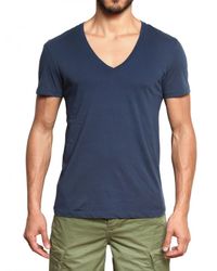 Closed | Blue V-Neck Jersey T-shirt for Men | Lyst