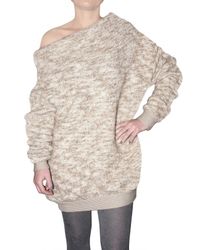 Dagmar | Natural Heavy Wool Knit Off The Shoulder Sweater | Lyst