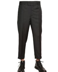 Dior Homme | Black Wool Toile Wide Fit Cropped Trousers for Men | Lyst