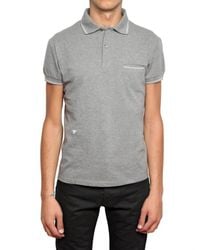 Dior Homme | Gray Bee Embroidered Piquet Cotton Polo for Men | Lyst