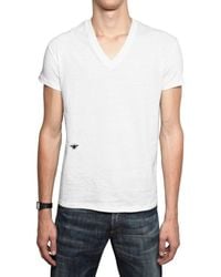 Dior Homme | White Bee Embroidered V Neck Jersey T-shirt for Men | Lyst