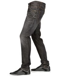 Dolce & Gabbana | Black 18cm Gold Baffo Washed Denim Jeans for Men | Lyst