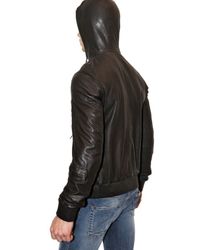 Dolce & Gabbana | Gray Washed Nappa Hooded Leather Jacket for Men | Lyst