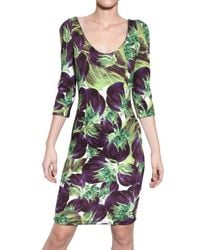 Dolce & Gabbana | Multicolor Aubergine Print Viscose Cady Dress | Lyst
