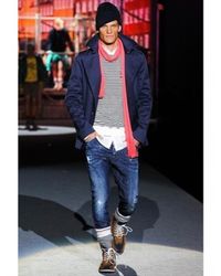 DSquared² | Blue 17cm Destroyed Denim Biker Jeans for Men | Lyst