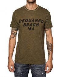 DSquared² | Green Cotton Linen Dsquared Beach T-shirt for Men | Lyst