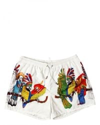DSquared² | Multicolor Nylon Parrot Print Shorts Bathing Suit for Men | Lyst