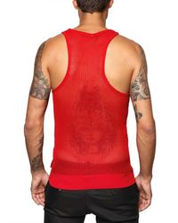 DSquared² | Red Cotton Knit Net Tank Top for Men | Lyst