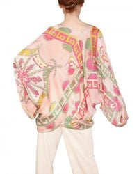 Emilio Pucci | Multicolor Printed Matt Silk Satin Kaftan Top | Lyst