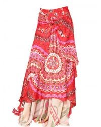 Emilio Pucci | Multicolor Printed Silk Charmeuse Skirt | Lyst
