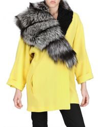 Fausto Puglisi | Yellow Astrakhan and Silver Fox Fur Wool Crepe | Lyst