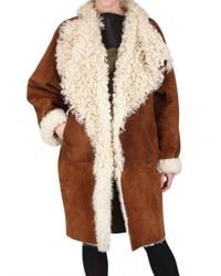 Fendi | Brown Reversible Sheepskin Fur Coat | Lyst