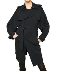 Jean Paul Gaultier | Black Rayon Stretch Crepe Trench Coat | Lyst