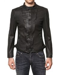 John Richmond | Black Perforated Nappa Leather Jacket for Men | Lyst