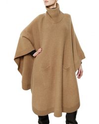 JOSEPH | Natural Wool Cashmere Knit Poncho Sweater | Lyst