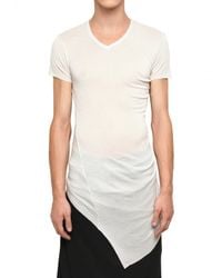 Julius | White Raw Cut Rayon Silk Jersey T-shirt for Men | Lyst