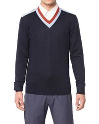 Marc Jacobs | Blue Light Wool Knit V-neck Sweater for Men | Lyst