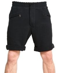 Balmain | Black Raw Cut Fleece Shorts for Men | Lyst