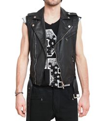 Balmain | Black Waxed Cotton Gabardine Kiodo Vest for Men | Lyst