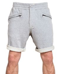 Balmain | Gray Raw Cut Melange Fleece Shorts for Men | Lyst