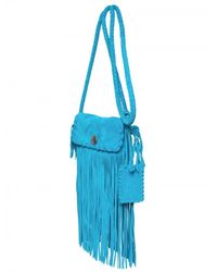 Ralph Lauren | Blue Suede Fringe Shoulder Bag | Lyst
