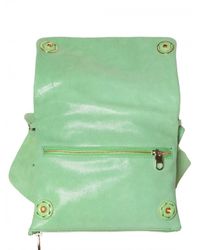 RED Valentino | Green Laminated Leather Bow Shoulder Bag | Lyst