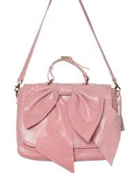 RED Valentino | Pink Laminated Leather Bow Shoulder Bag | Lyst
