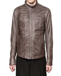Rick Owens | Brown Serpent Leather Jacket for Men | Lyst