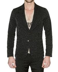 Roberto Cavalli | Black Jaguar Jacquard Slim Fit Jacket for Men | Lyst