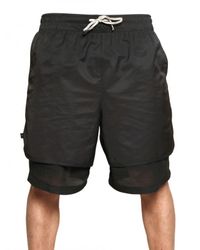 Tom Rebl | Black Double Layered Cotton Nylon Shorts for Men | Lyst