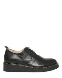 Ann Demeulemeester | Black 40mm Leather Wedge Lace-up Shoes | Lyst