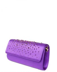 Blumarine | Purple Swarovski Silk Satin Clutch | Lyst