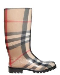 Burberry | Black Check Rain Boots | Lyst