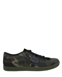 Dolce & Gabbana | Green Camouflage Canvas and Calf Sneakers for Men | Lyst