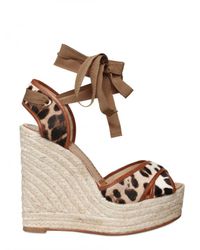 Dolce & Gabbana | Multicolor 130mm Ponyskin and Leather Wedges | Lyst