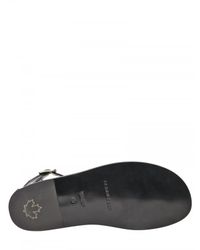 DSquared² | Black Bicoloured Calfskin Sandals for Men | Lyst