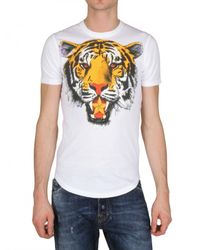 DSquared² | White Tiger Print Tshirt for Men | Lyst
